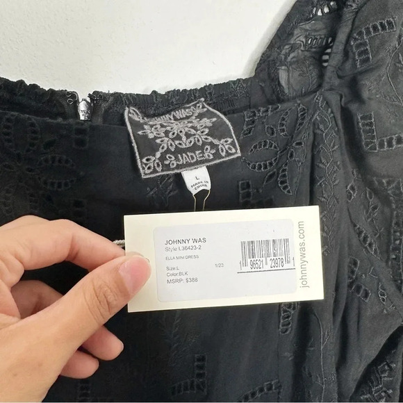 Johnny Was Black Ella Square Neck Mini Dress - Picture 5 of 12